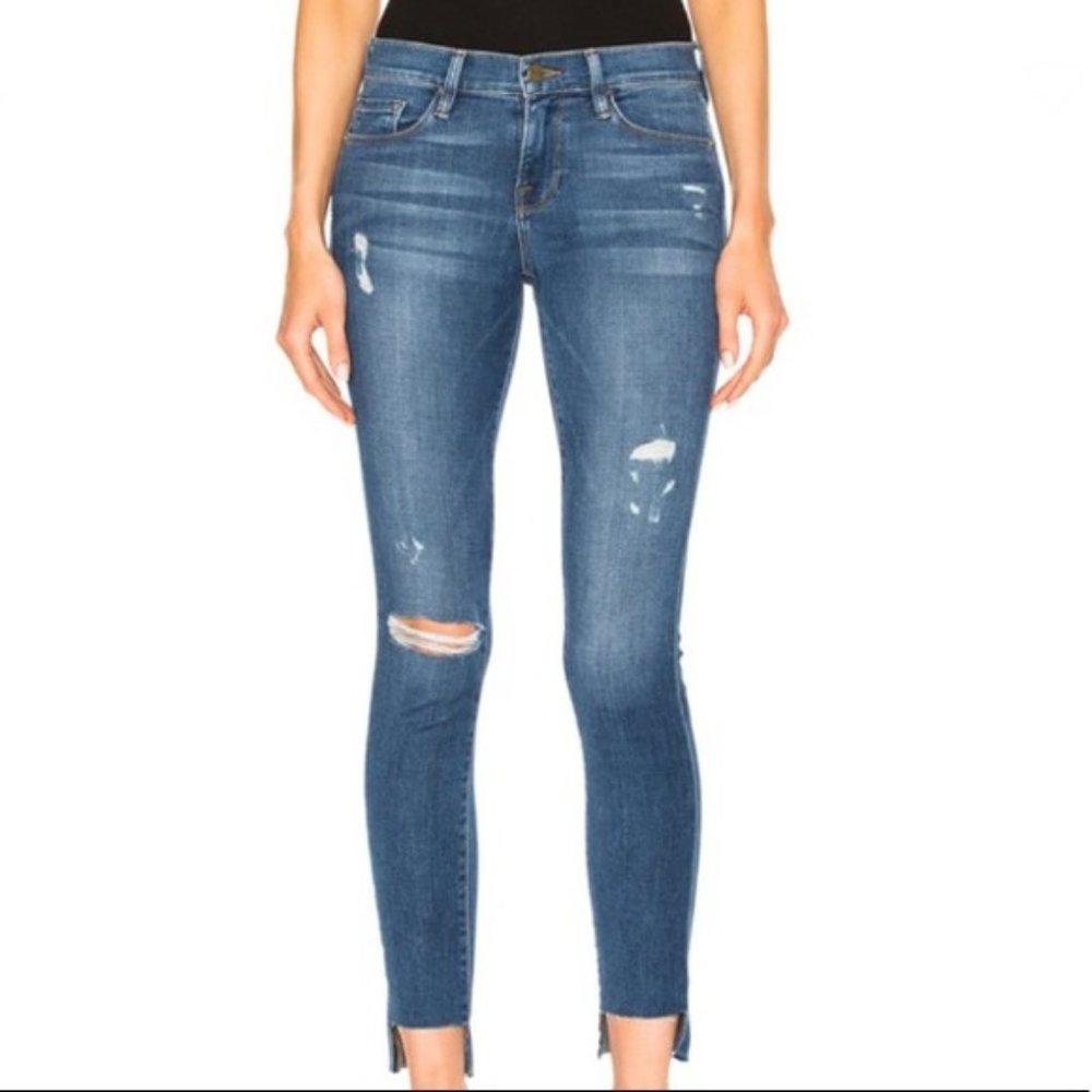 Frame Denim Le Skinny De Jeanne Stagger Jeans Size 25